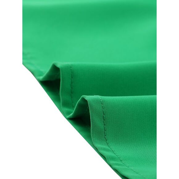 Work Tops Chiffon Shirt Semi Sheer Keyhole Neck Blouse Bright Green - Picture 5 of 6